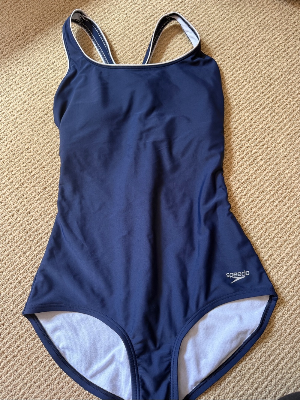 Speedo Navy Blue Athletic One-Piece Swimsuit